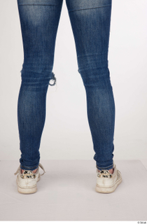  Olivia Sparkle blue jeans with holes calf casual dressed white sneakers 0005.jpg